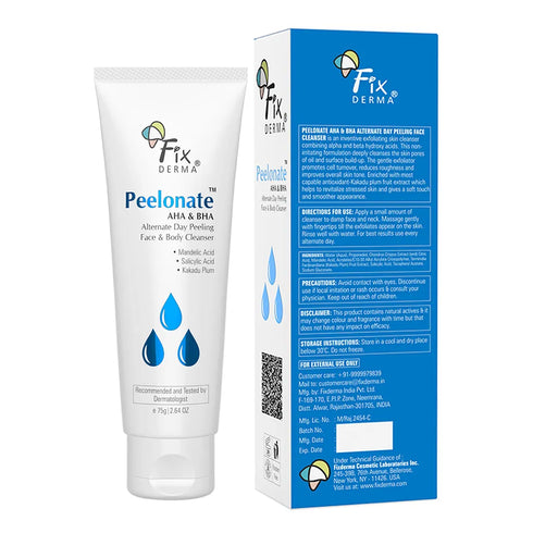 Fixderma Skincare Exfoliating Cleanser For Face And Body | Peelonate Aha And Bha